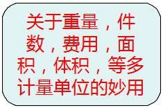 關(guān)于重量，件數(shù)，等多種計量單位的另類使用方法