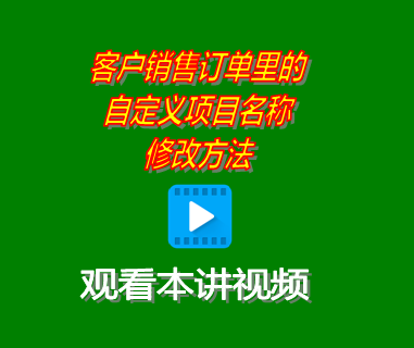 客戶銷售訂單里的自定義項目名稱修改方法_erp系統(tǒng)工業(yè)版